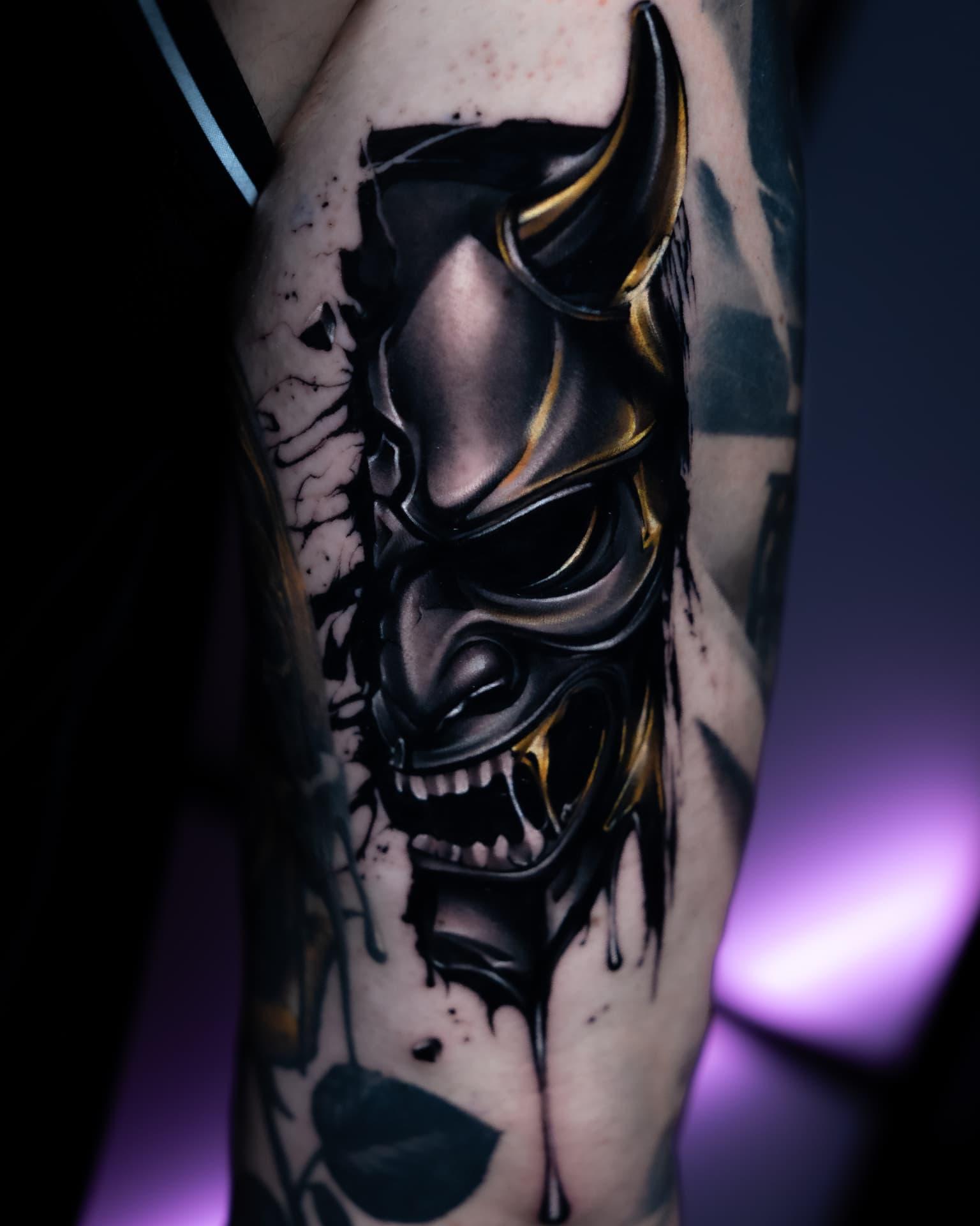 Tatuaż — Hannya w złocie