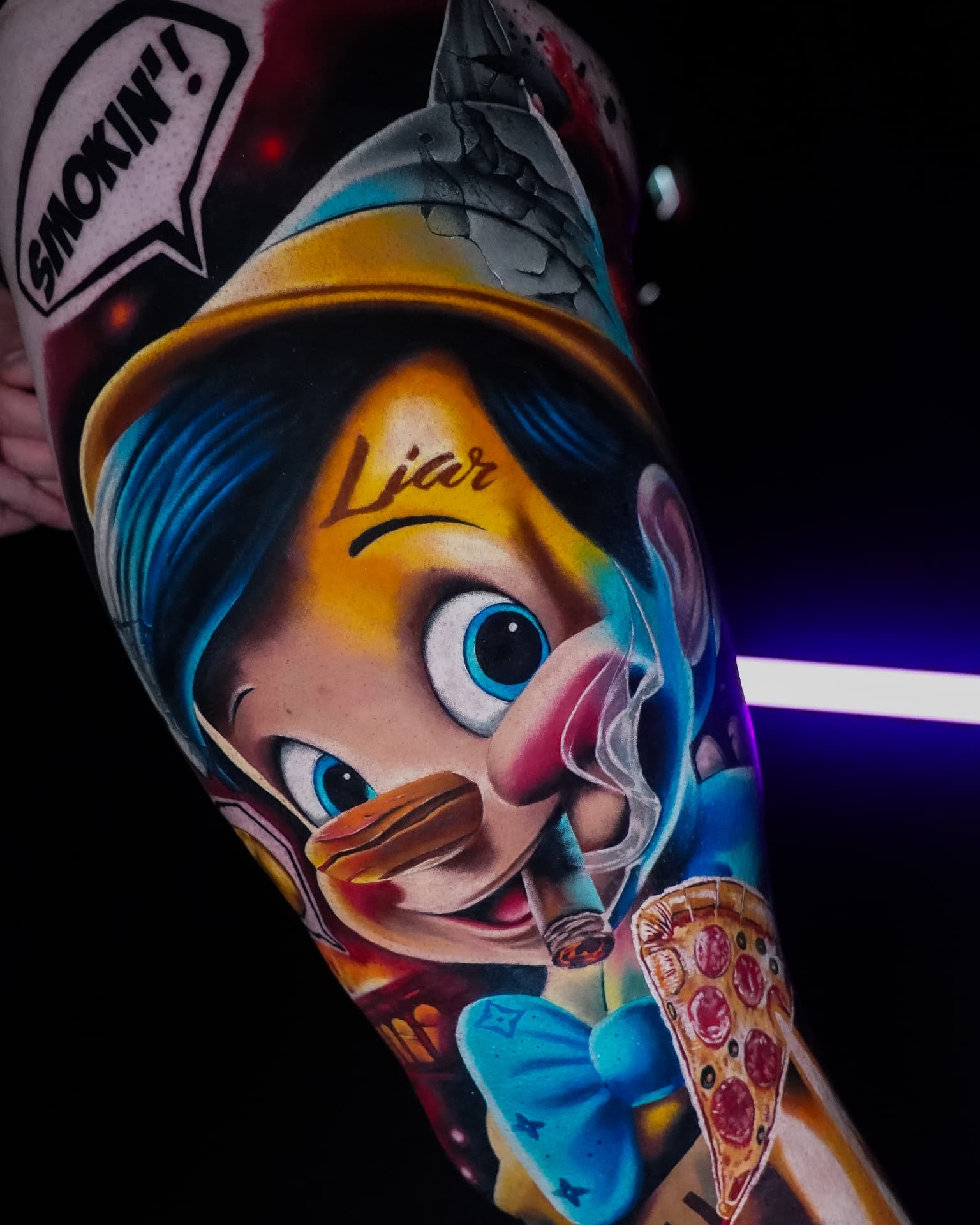 Tatuaż — Pinokio zbliżenie